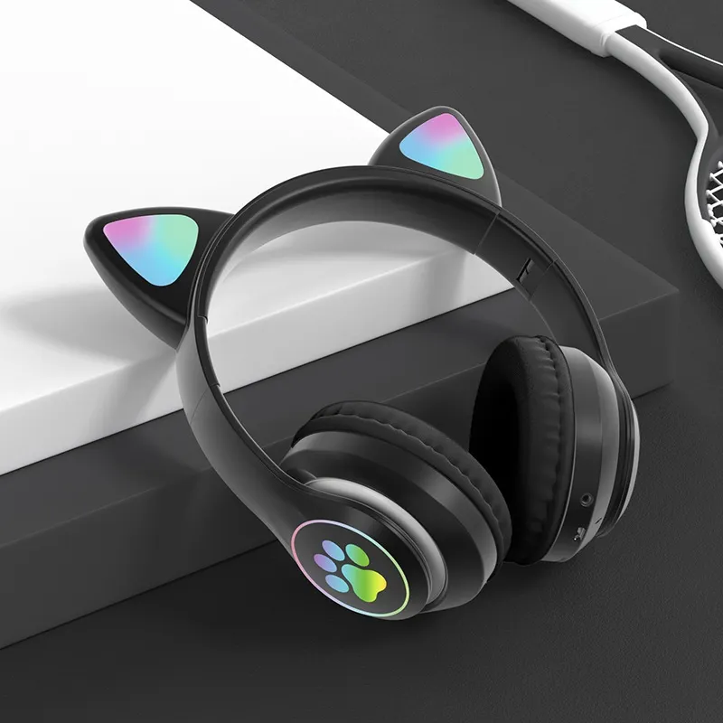 Ảnh Tai Nghe Mèo ZTU SMART V01 Kết Nối Bluetooth Chụp Tai Có Mic Âm Bass Mạnh, Có đèn led. 1