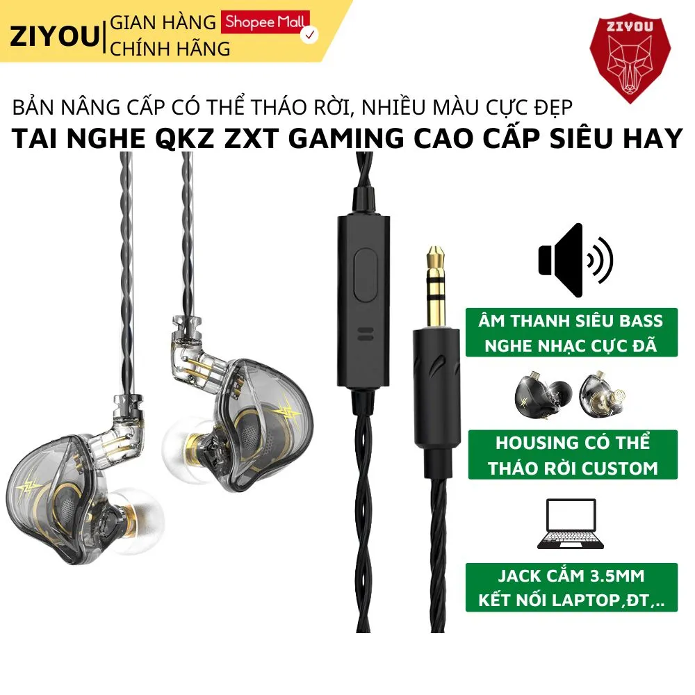Ảnh Tai Nghe Nhạc Cao Cấp Ziyou QKZ ZXT Phiên Bản 2025 Nghe Nhạc Âm Thanh Siêu Hay Housing Tháo Rời 1