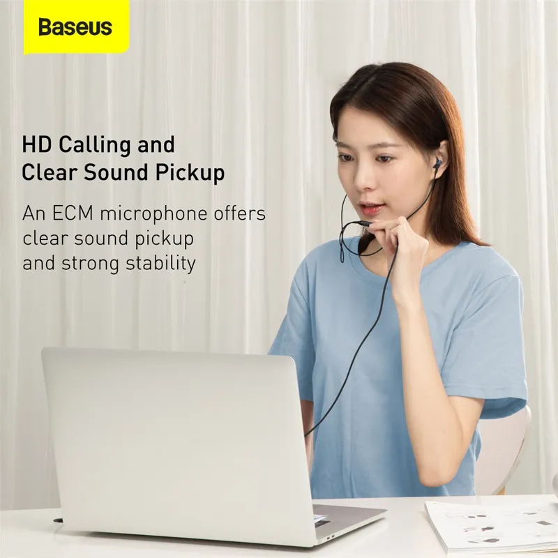 Ảnh Tai Nghe Nhét Tai Baseus H19 Âm Thanh Nổi 6D Và Mic Cho Điện Thoại Xiaomi Có Dây 3.5mm 2