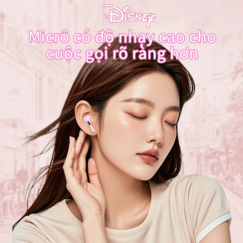 Ảnh Tai Nghe Nhét Tai Bluetooth Disney DN26 không dây Earphone Giảm Tiếng ồn dễ Thương ở chế độ Chờ Lâu Có Micrô Cho oxiaomi 3