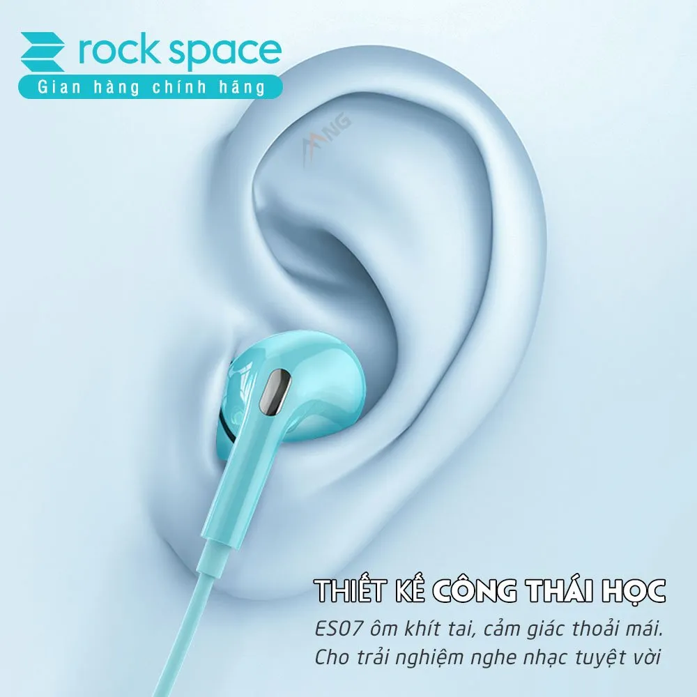 Ảnh Tai nghe nhét tai có dây Rockspace ES07 có mic nghe nhạc chơi game hàng chính hãng bảo hành 1 năm 2