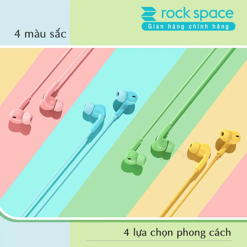 Ảnh Tai nghe nhét tai có dây Rockspace ES07 có mic nghe nhạc chơi game hàng chính hãng bảo hành 1 năm 3