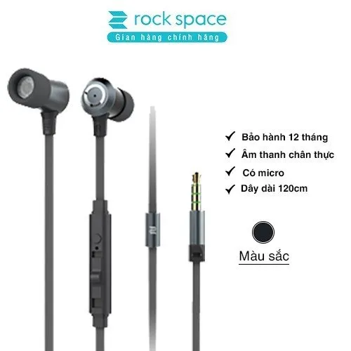 Ảnh Tai Nghe Nhét Tai Có Dây Rockspace Mula S jack cắm 3.5mm có mic nghe nhạc chơi game BH 12 tháng 1