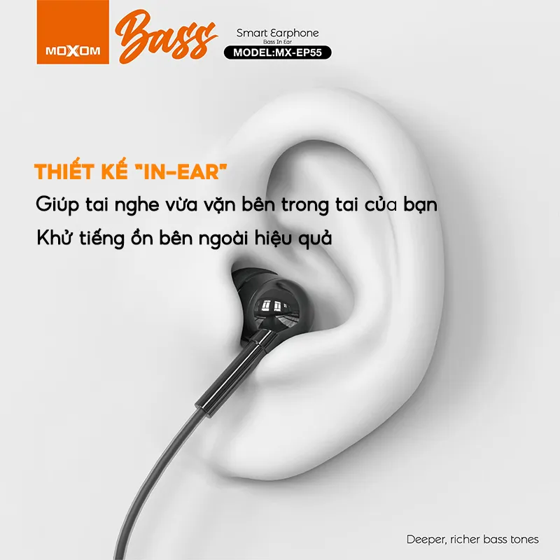 Ảnh Tai nghe nhét tai có dây và mic nhiều màu sắc jack 3.5mm 3