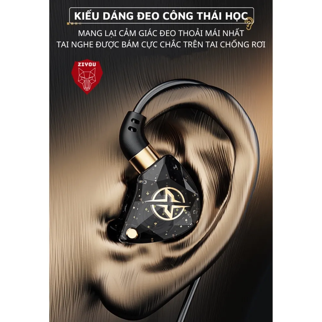 Ảnh Tai Nghe Nhét Tai Có Dây ZIYOU X6 Premium, Chống Ồn Cực Tốt, Âm Thanh Super Bass, Có Mic Nghe Nhạc Chơi Game Điện Thoại 2