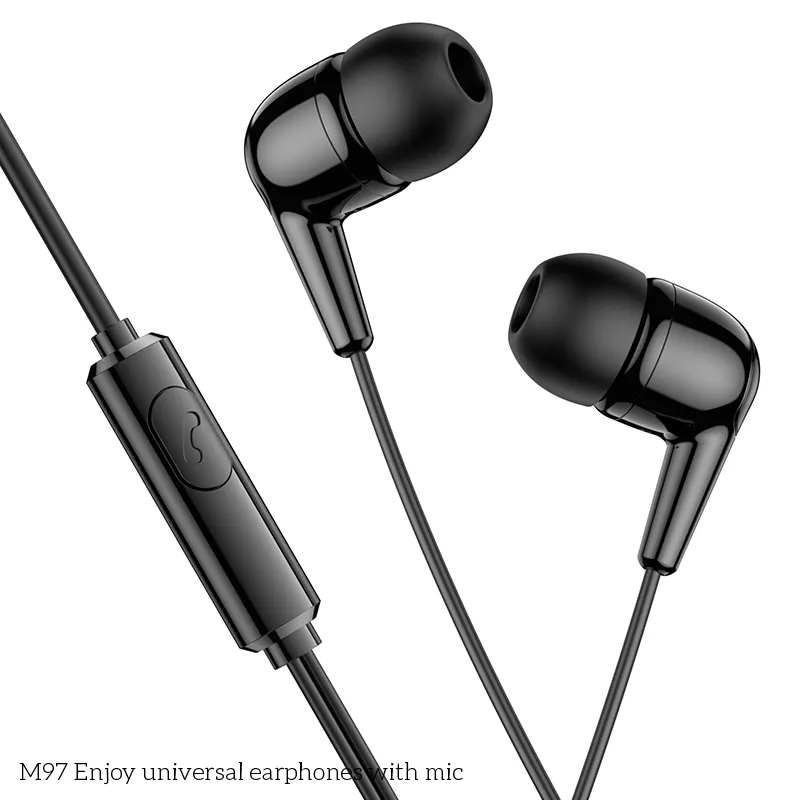 Ảnh Tai nghe nhét tai M97 dùng cho mọi điện thoại, laptop, máy tính bảng tai nghe có mic nghe gọi chân cắm jack 3.5mm 3