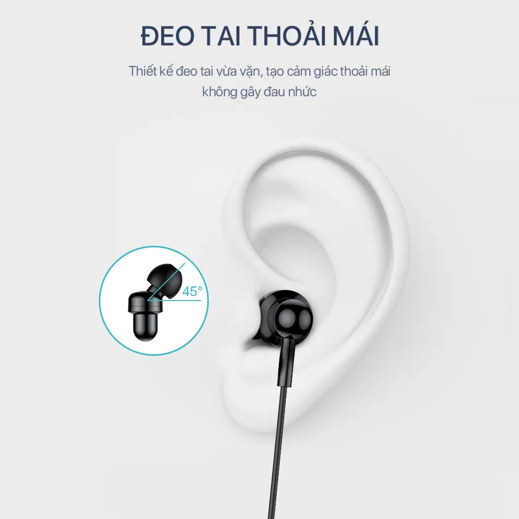 Ảnh Tai Nghe Nhét Tai ROBOT RE20 Cổng Kết Nối Jack 3.5mm Hỗ Trợ Nghe Nhạc Và Đàm Thoại Âm Bass Sống Động 1