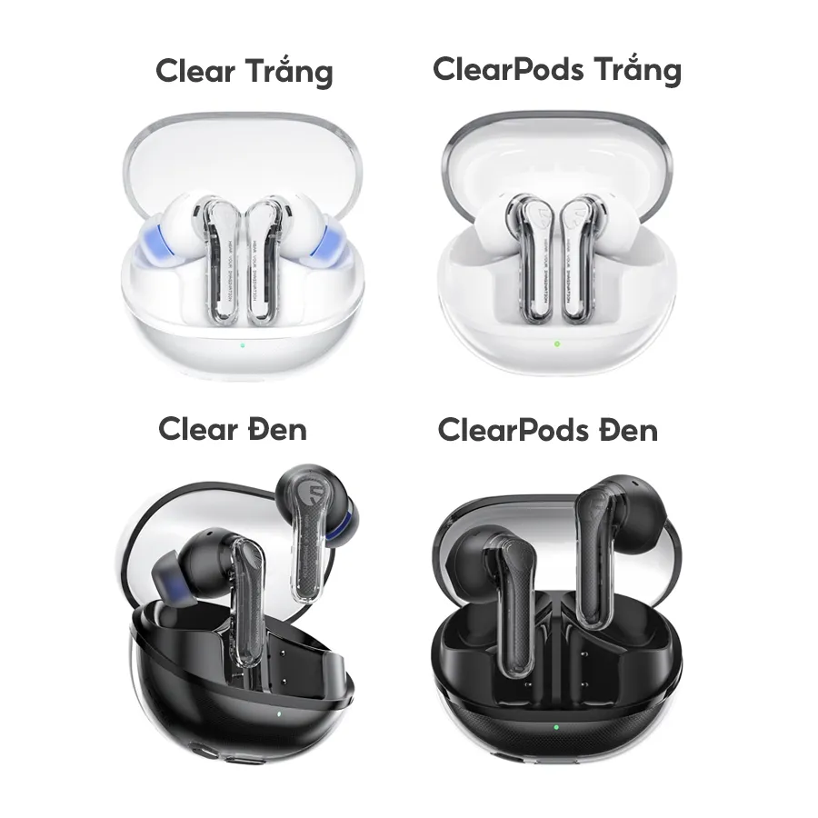 Ảnh Tai nghe True Wireless SoundPEATS Clear / ClearPods | Mic Kép ENC | Bluetooth 5.3 2