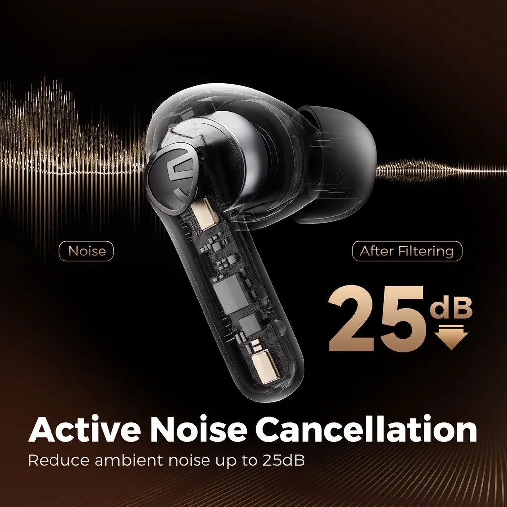 Ảnh Tai nghe True Wireless SoundPEATS Life | Case Giả Da | ANC 25dB | Bluetooth 5.2 (Đen) 3