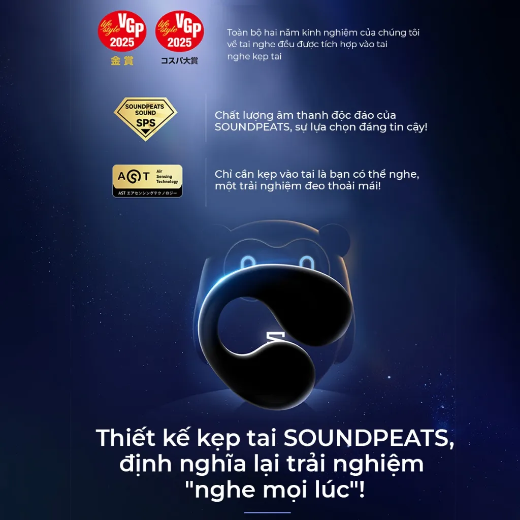 Ảnh Tai Nghe True Wireless SoundPEATS PearlClip Pro | Driver PU Nickel-Plated Diaphragm | Bluetooth 5.4 4