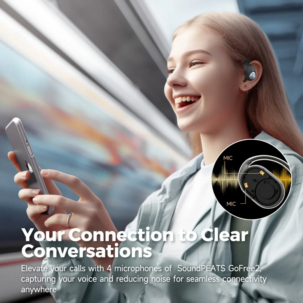 Ảnh Tai Nghe True Wireless SoundPEATS GoFree 2 Hires Pin 35h Bluetooth 5.3 (Open Ear) 3