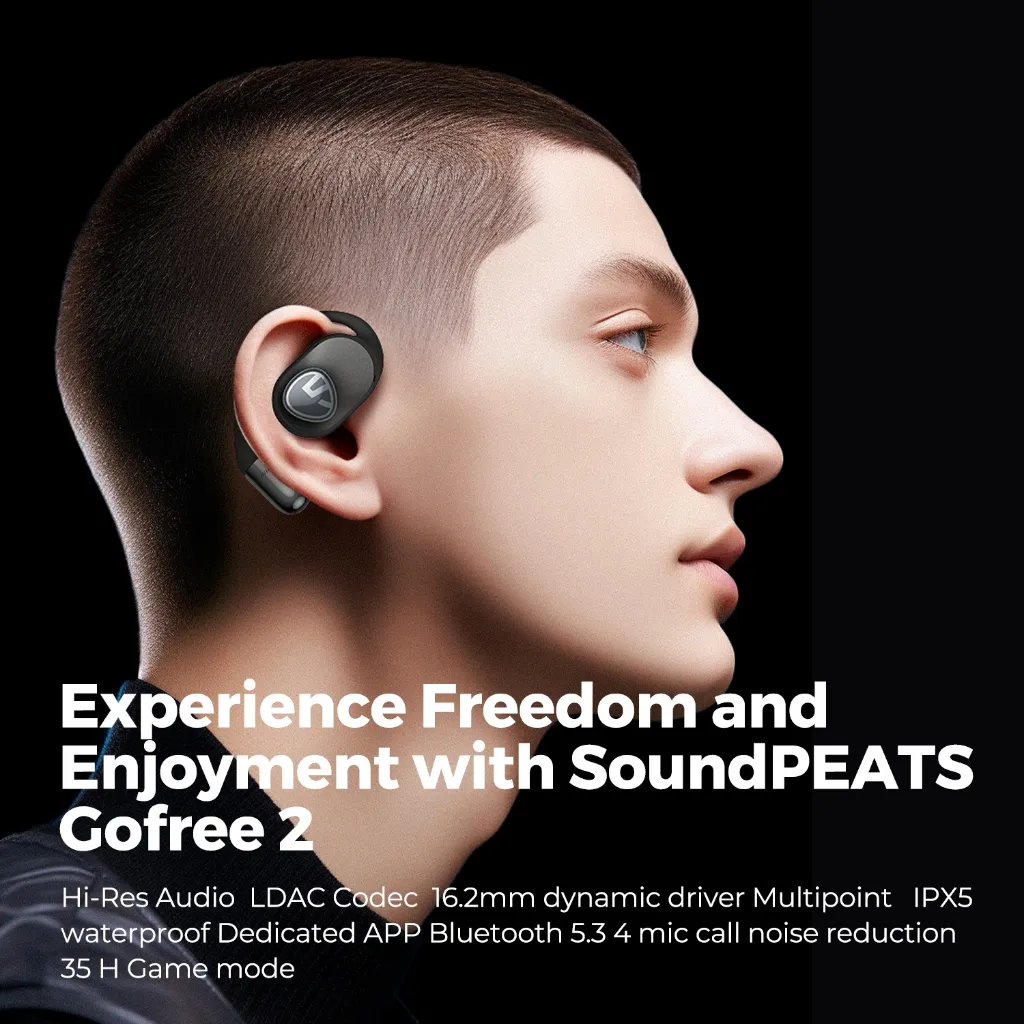 Ảnh Tai Nghe True Wireless SoundPEATS GoFree 2 Hires Pin 35h Bluetooth 5.3 (Open Ear) 4