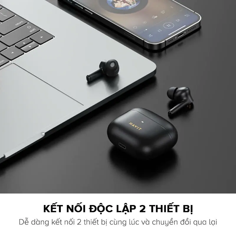 Ảnh Tai nghe True Wireless HAVIT TW958 Pro | 2 Mic chống ồn ENC - Bluetooth 5.3 - Nghe nhạc lên đến 7h | Bảo hành 12 tháng 4