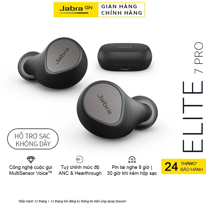 Ảnh Tai Nghe True Wireless Jabra Elite 7 Pro Sạc Không Dây Chống Ồn ANC 4 Microphone - Hàng Chính Hãng 3