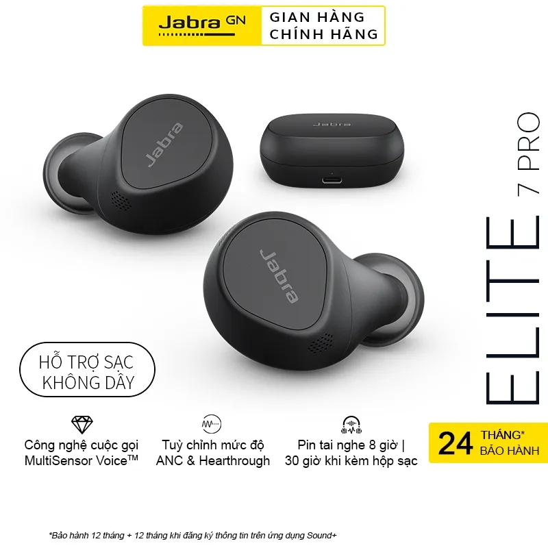 Ảnh Tai Nghe True Wireless Jabra Elite 7 Pro Sạc Không Dây Chống Ồn ANC 4 Microphone - Hàng Chính Hãng 4