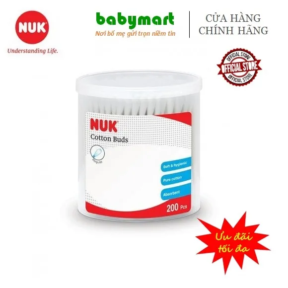 Ảnh Tăm bông cotton NUK 200 que 1