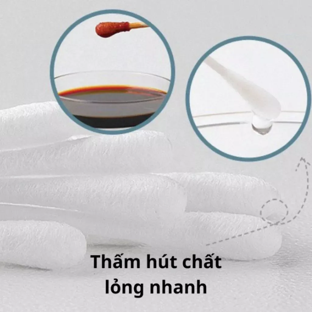 Ảnh Tăm Bông V-Coool Cho Bé Sơ Sinh, Tăm Bông Ngoáy Tai Hộp 400c Chất Liệu Tự Nhiên An Toàn Cho Bé 2