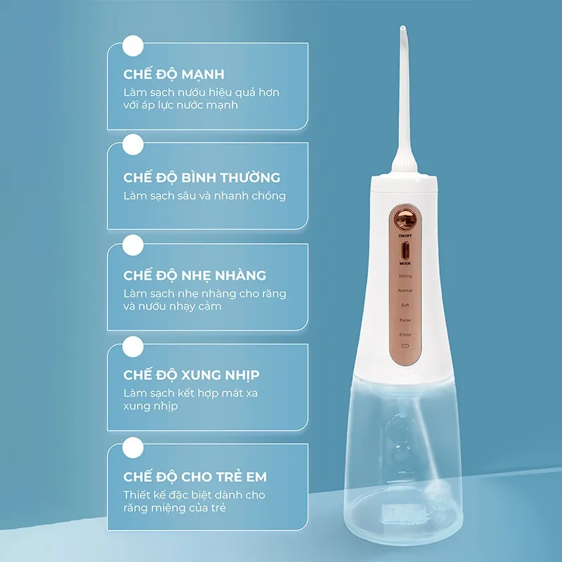 Ảnh Tăm nước Magic Eco Pro-82, 5 chế độ làm sạch, 6 đầu tăm thay thế, bảo hành 18 tháng 4