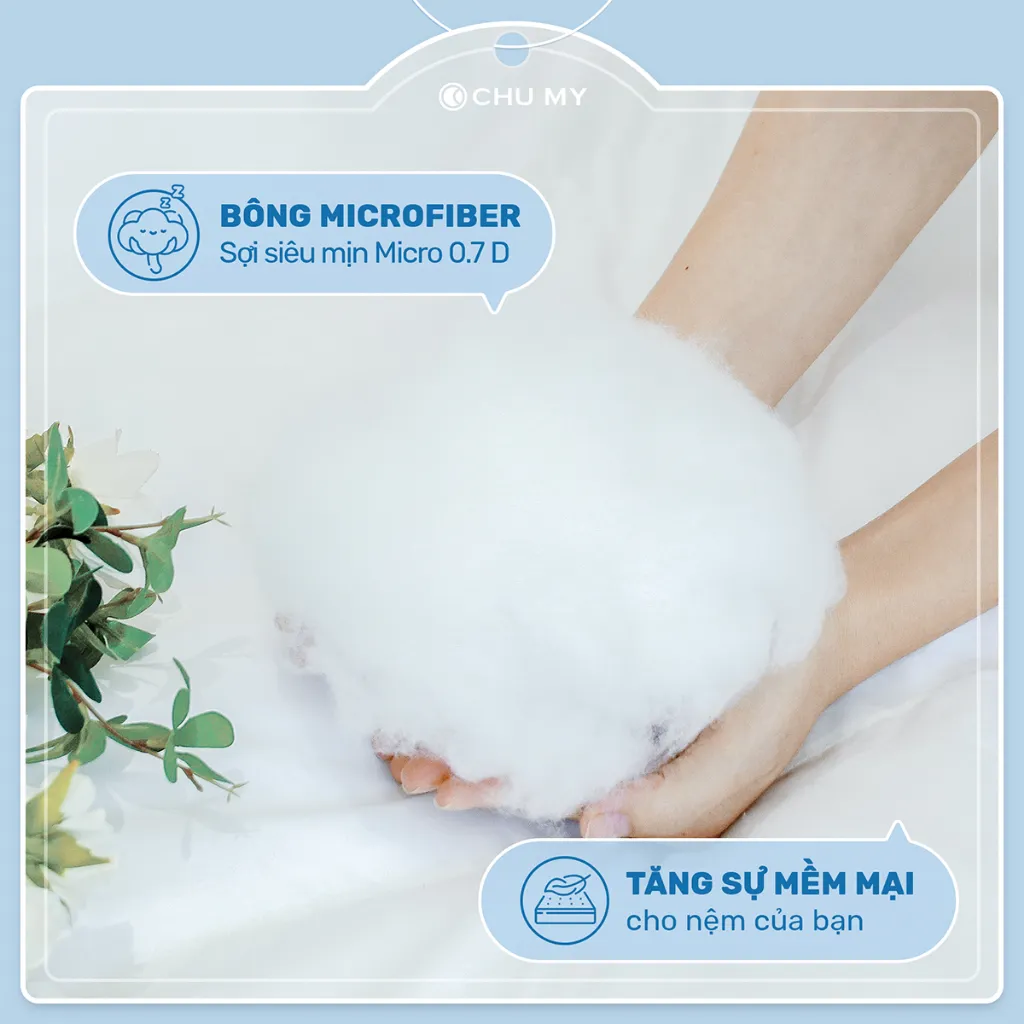 Ảnh Tấm Topper Khách Sạn 5 Sao CHU MY – Microfiber, Cotton Tự Nhiên, Dày 7cm 2