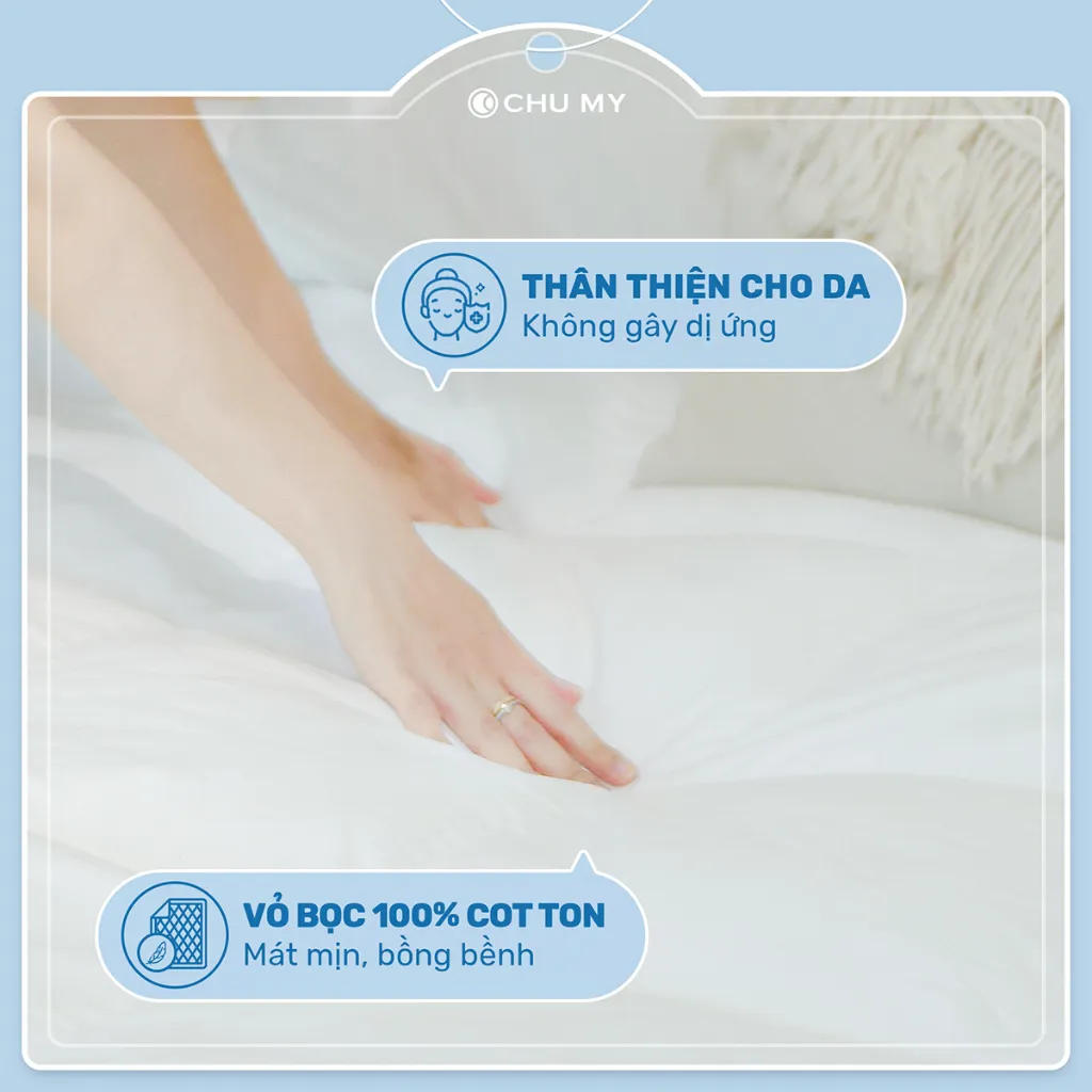 Ảnh Tấm Topper Khách Sạn 5 Sao CHU MY – Microfiber, Cotton Tự Nhiên, Dày 7cm 3