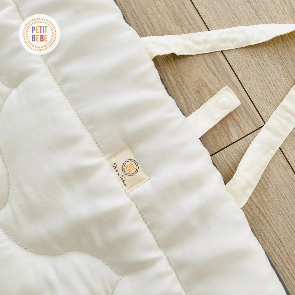 Ảnh Tấm trải nằm cho bé 70x120cm màu kem TENCEL 60s Petit Bebe chống thấm đi học mẫu giáo du lịch topper 3