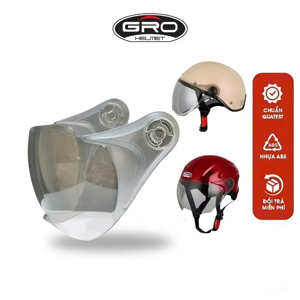 Ảnh 【Tặng kèm bộ ốc vít】Kính gắn mũ bảo hiểm AMBY HELMET đa năng chắn gió dùng cho mũ bảo hiểm nửa đầu, mũ 3/4 chụp tai 1