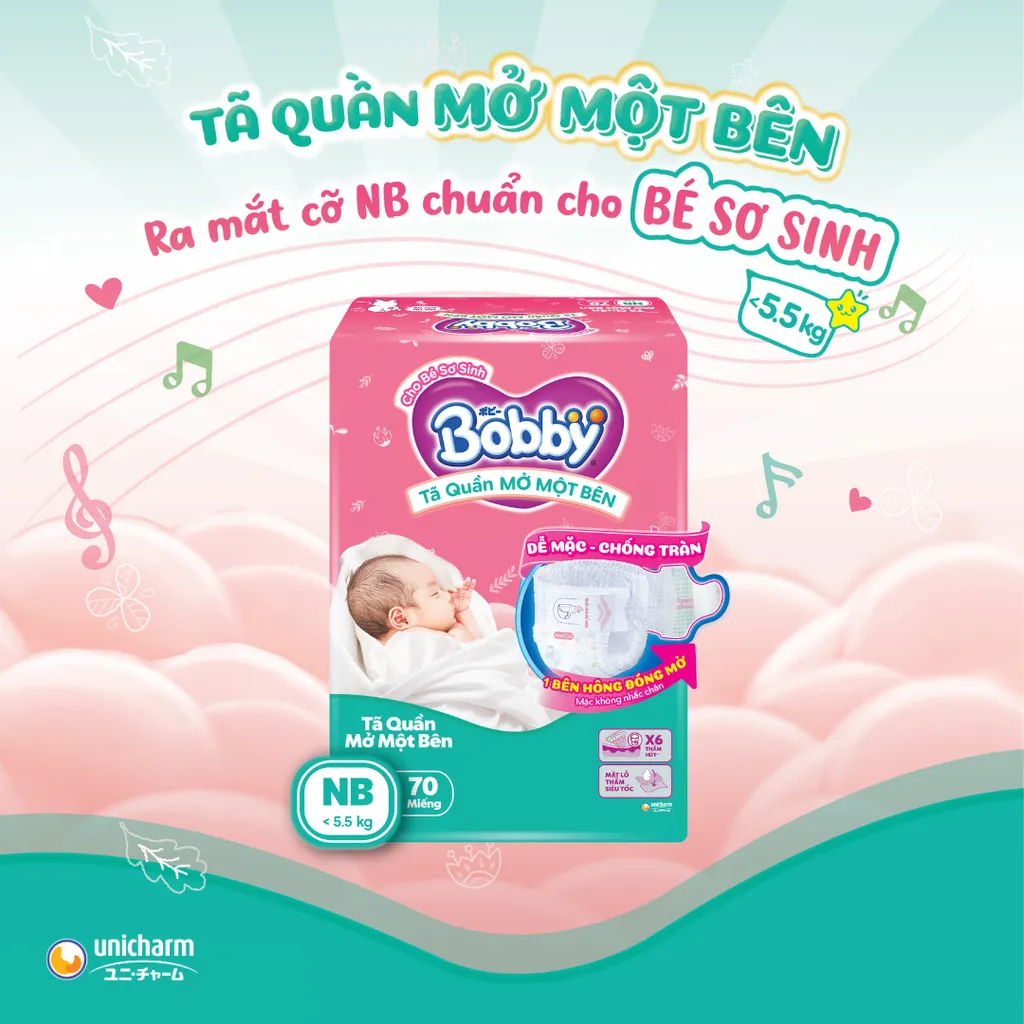 Ảnh [TẶNG MIẾNG] Combo 2 gói tã quần mở một bên Bobby dành cho bé sơ sinh size NB70+6/NB-S74/ S80/ S-M62 4