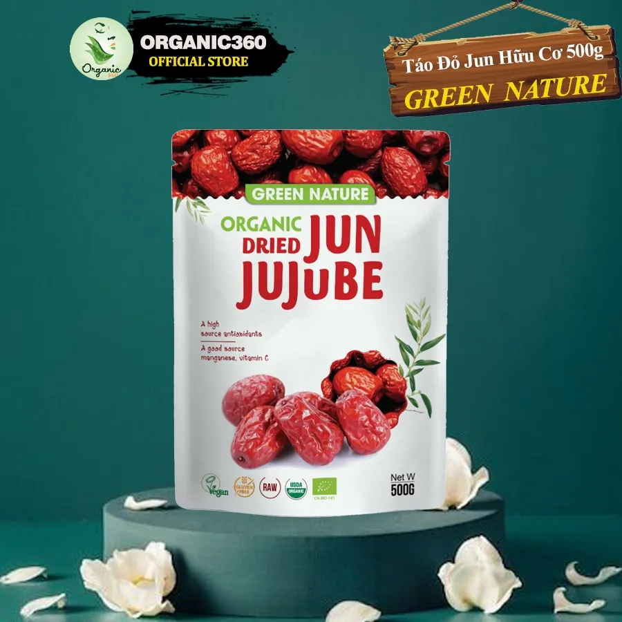 Ảnh Táo Đỏ Hữu Cơ GREEN NATURE Organic Hotan Ruoqiang Jujube 500g 1