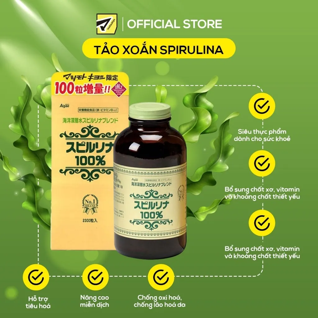 Ảnh Tảo xoắn Matsukiyo Spirulina Tablets 2300 viên 3