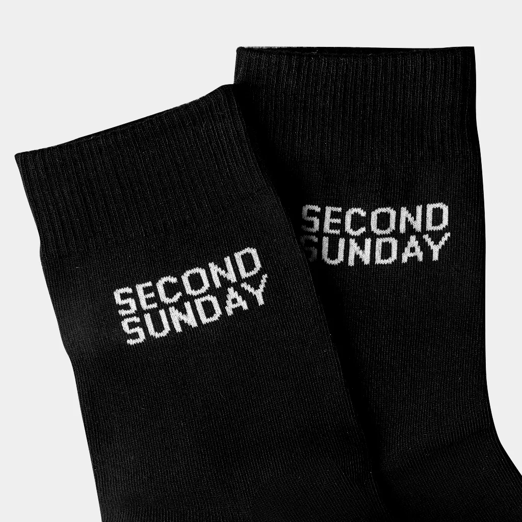 Ảnh Tất cao cổ Seccond Sunday Basic Logo Crew Socks SA02 4