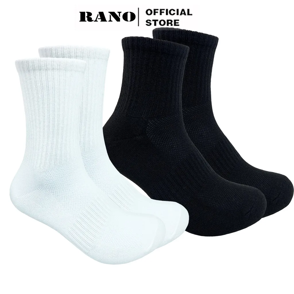 Ảnh Tất Cổ Cao dài Basic Trơn thời trang unisex nam nữ RANO chất liệu cotton cao cấp mềm mại thoáng khí 1