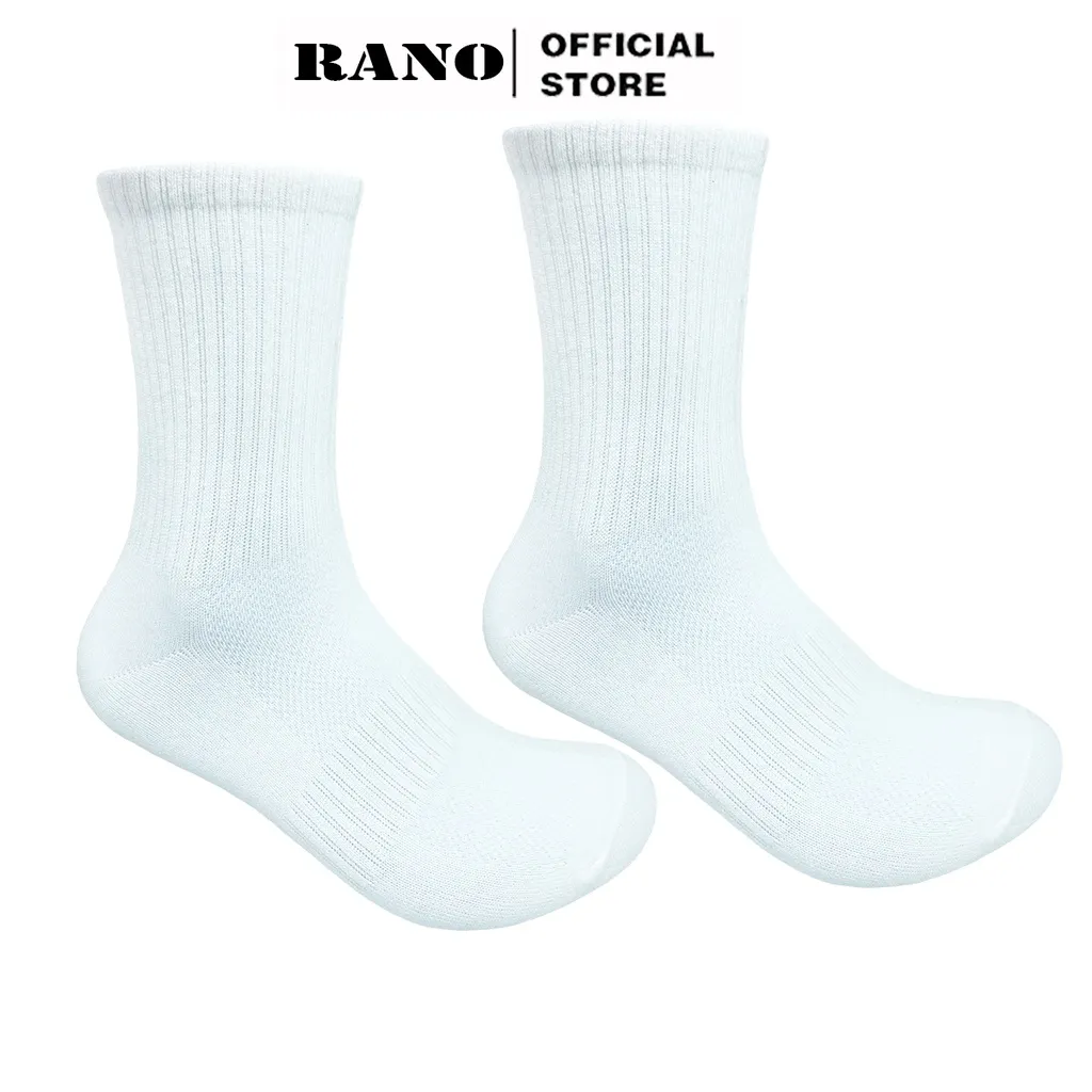 Ảnh Tất Cổ Cao dài Basic Trơn thời trang unisex nam nữ RANO chất liệu cotton cao cấp mềm mại thoáng khí 2