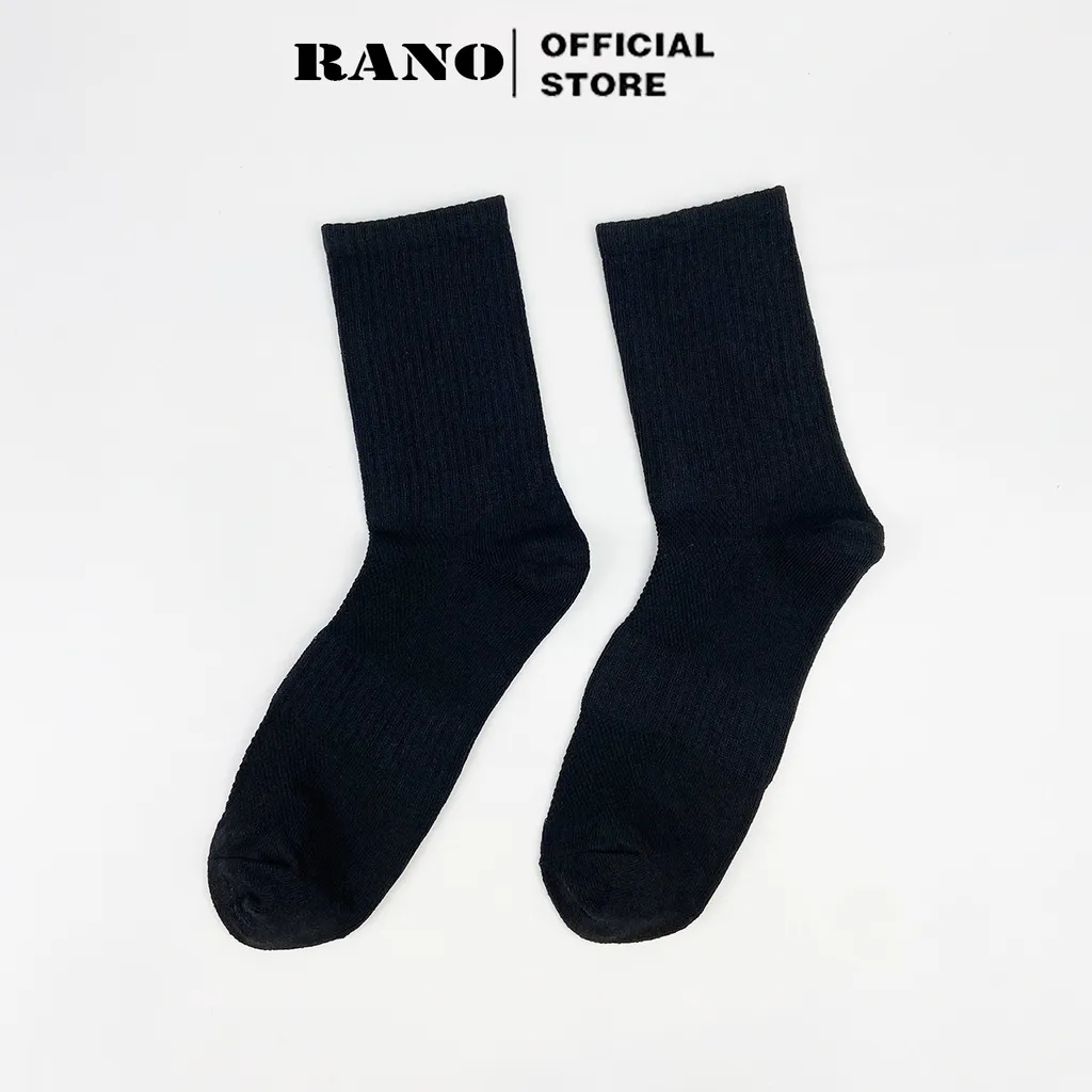 Ảnh Tất Cổ Cao dài Basic Trơn thời trang unisex nam nữ RANO chất liệu cotton cao cấp mềm mại thoáng khí 4