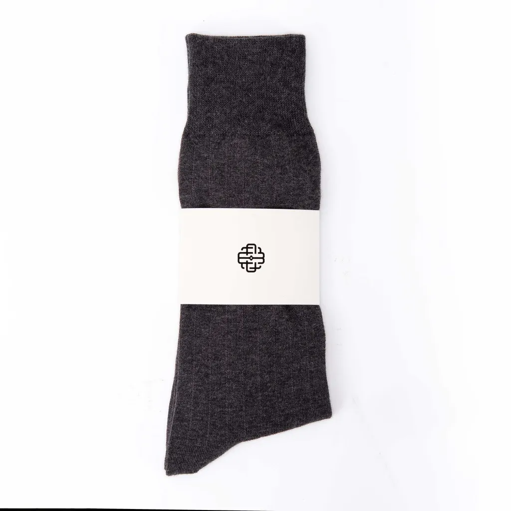Ảnh Tất Cổ Cao Mang Giày Tây, Màu Đen, Xanh Navy, Sọc Dọc - Cotton Co Giãn Thấm Hút Tốt - Thương Hiệu Be Classy 2