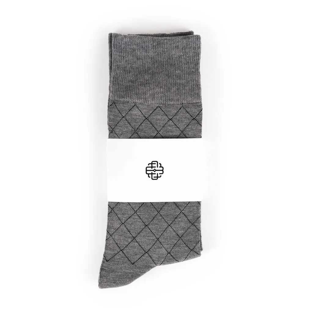 Ảnh Tất Cổ Cao Mang Giày Tây, Quả Trám 3 Màu - Cotton Co Giãn Thấm Hút Tốt - Thương Hiệu Be Classy 1