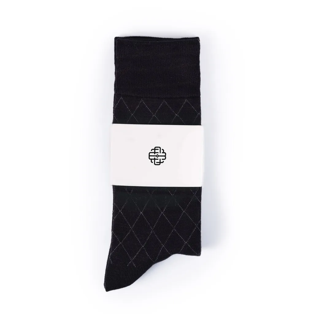 Ảnh Tất Cổ Cao Mang Giày Tây, Quả Trám 3 Màu - Cotton Co Giãn Thấm Hút Tốt - Thương Hiệu Be Classy 2