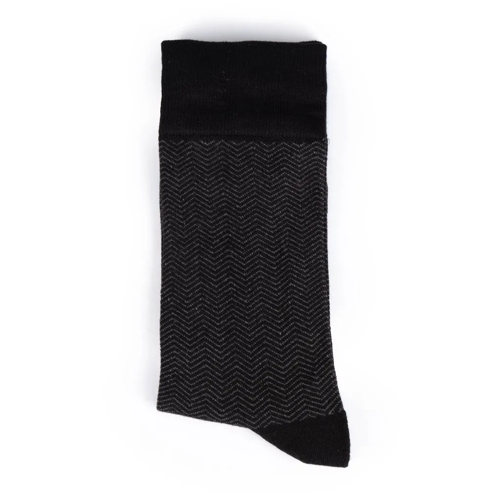 Ảnh Tất Cổ Cao Mang Giày Tây, Sọc chéo gợn sóng - Cotton Co Giãn Thấm Hút Tốt VO11 - Thương Hiệu Be Classy 4