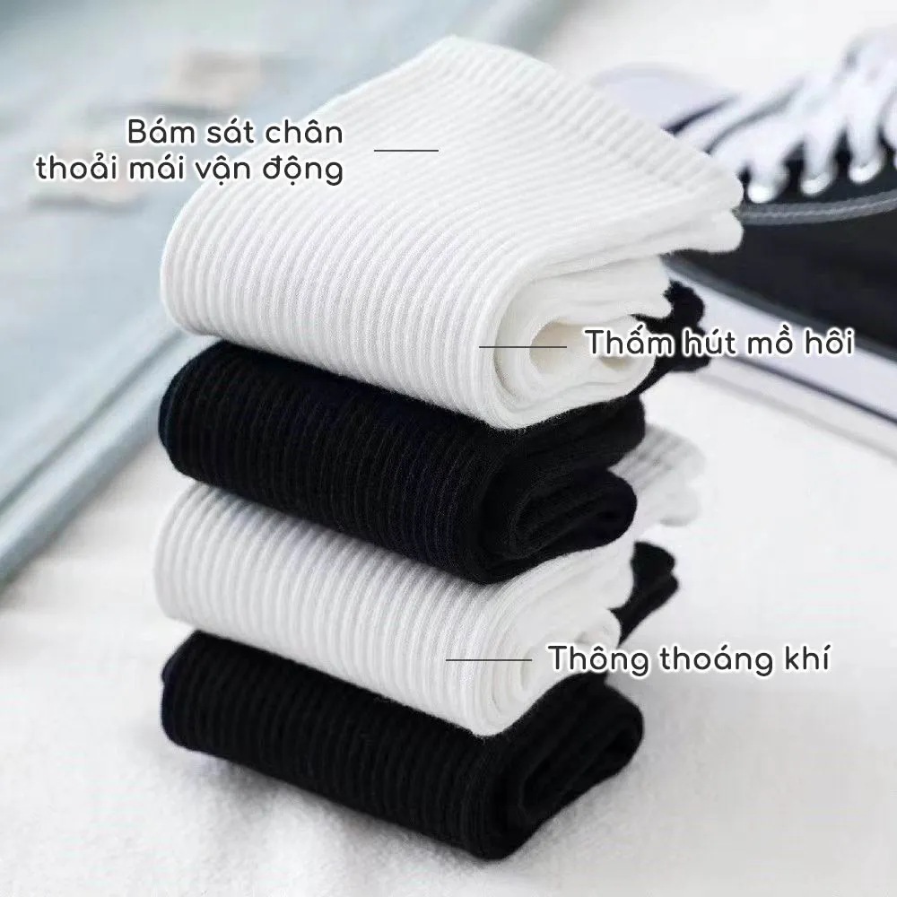 Ảnh Tất nam cổ cao G2 chất cotton vớ dài nữ trơn basic co giãn bốn chiều phong cách unisex Hàn Quốc 2
