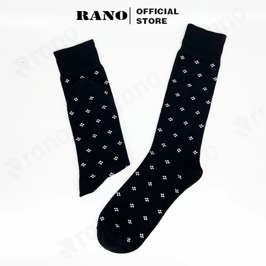 Ảnh Tất nam cổ cao đi giày tây RANO công sở cao cấp hoạ tiết dấu cộng, chất liệu cotton hút ẩm thoáng khí TAY26CONG 3