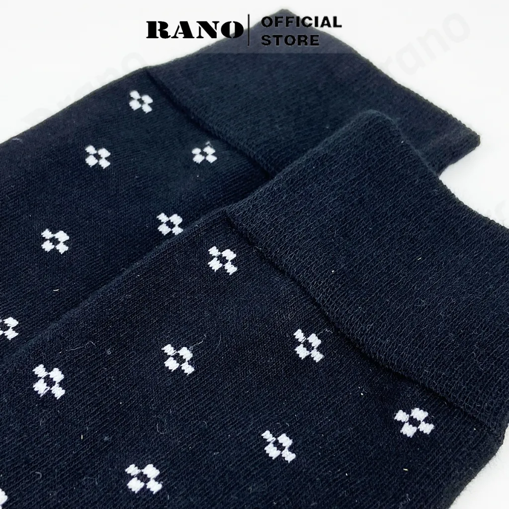 Ảnh Tất nam cổ cao đi giày tây RANO công sở cao cấp hoạ tiết dấu cộng, chất liệu cotton hút ẩm thoáng khí TAY26CONG 4