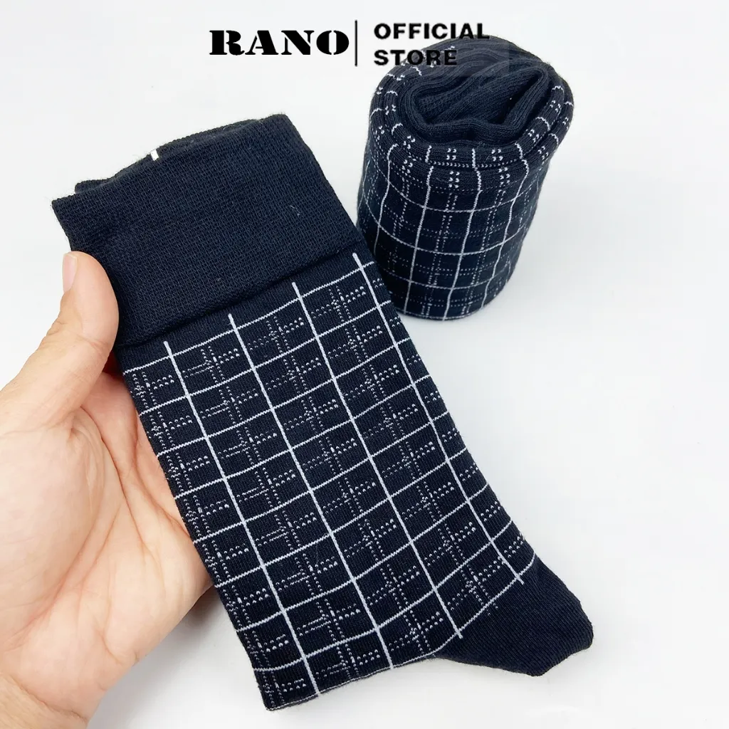 Ảnh Tất nam công sở đi giày tây RANO màu đen dài 20cm chất liệu cotton mềm mịn thoáng mát TAY20DENCARO 1