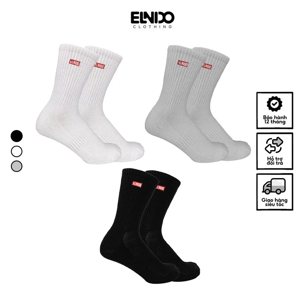 Ảnh Tất nam trơn cổ cao chất liệu cao cấp ELNIDO (màu ngẫu nhiên, không kèm hộp) 1