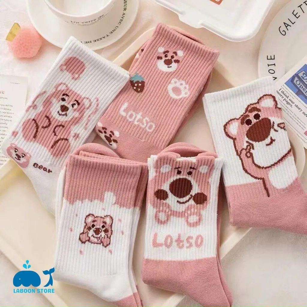 Ảnh Tất nữ cổ cao Laboon chất vải cotton freesize co giản mềm mịn họa tiết kiểu dáng kute 4