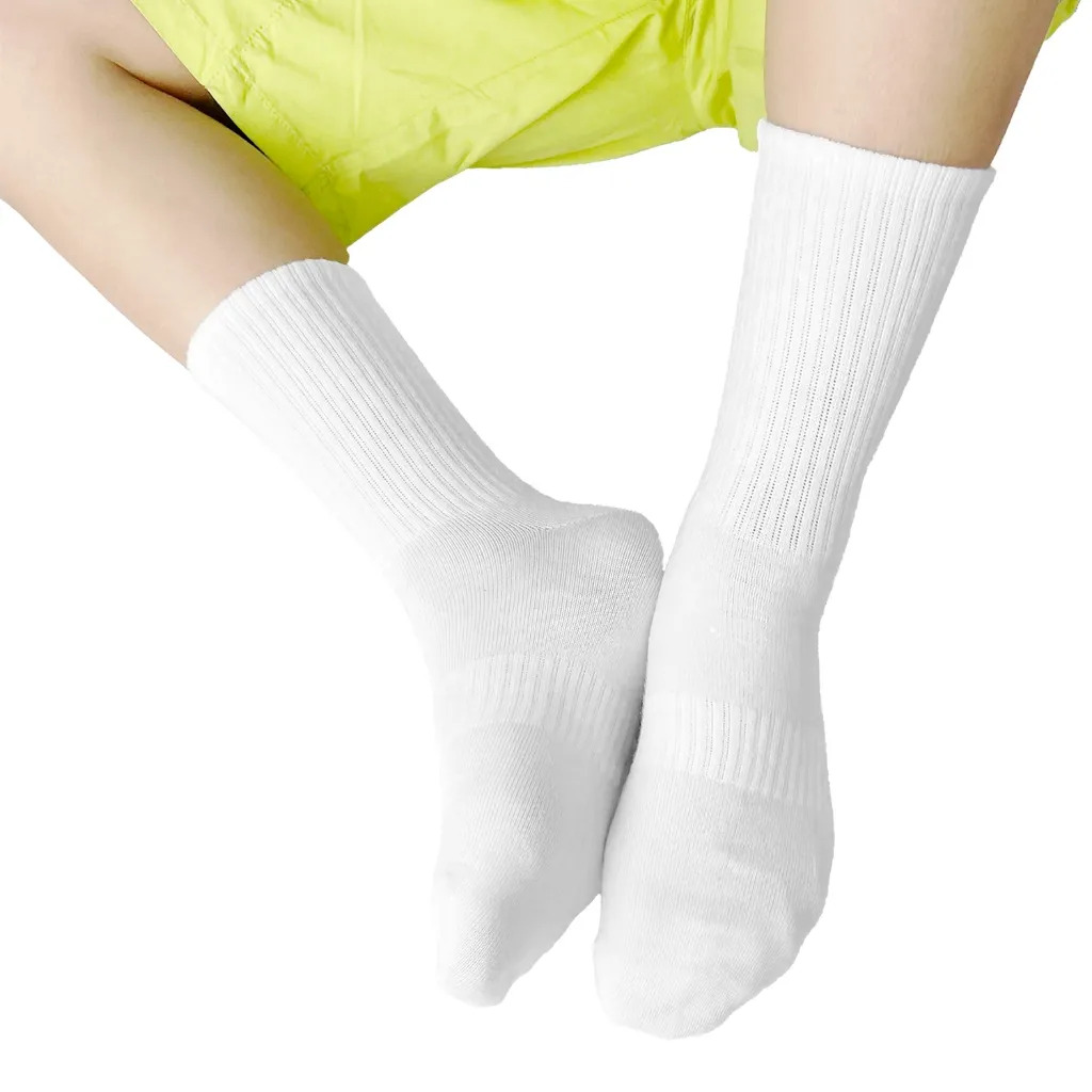 Ảnh Tất vớ nam nữ cổ cao trơn đen trắng Basic 20cm unisex RANO khử mùi hôi chân chất liệu dày dặn CB5_T 3