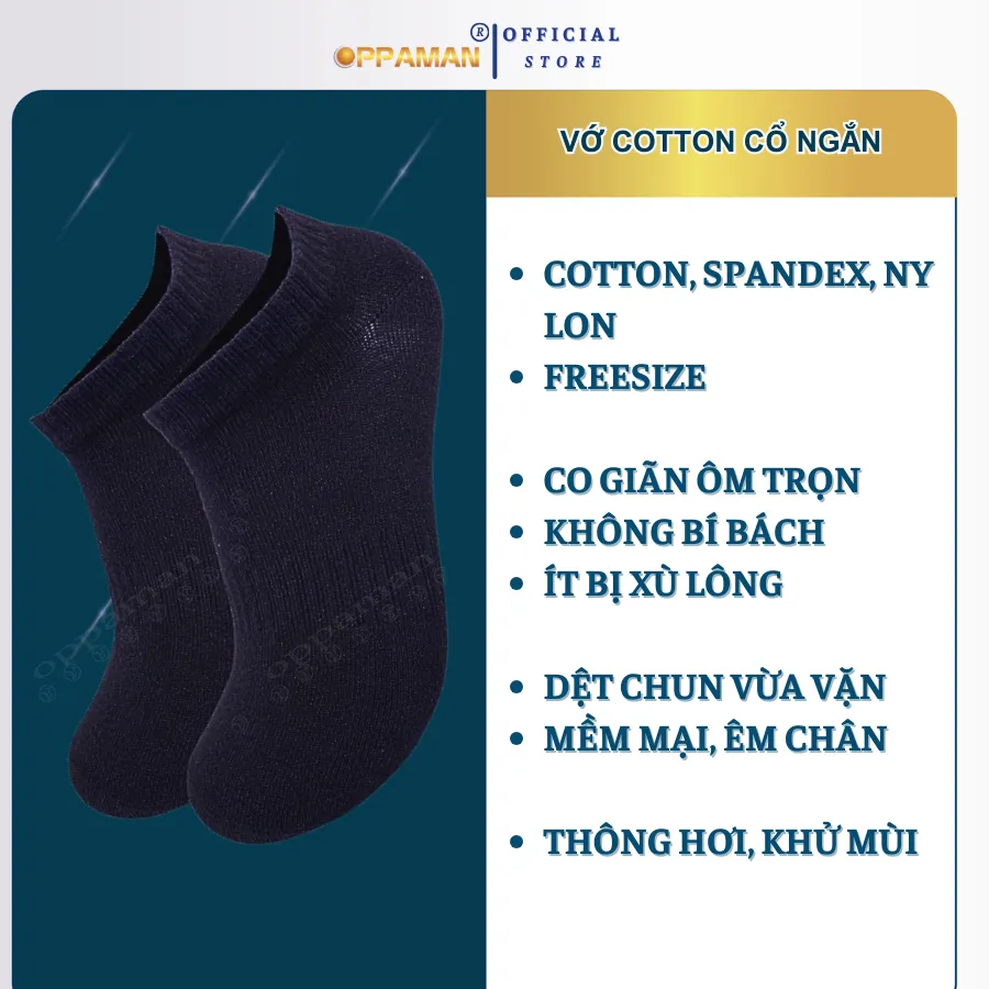 Ảnh Tất vớ nam nữ cổ ngắn cao cấp trơn vớ nam đen vớ thể thao cotton thun khử mùi hôi OVT5 OPPAMAN 1