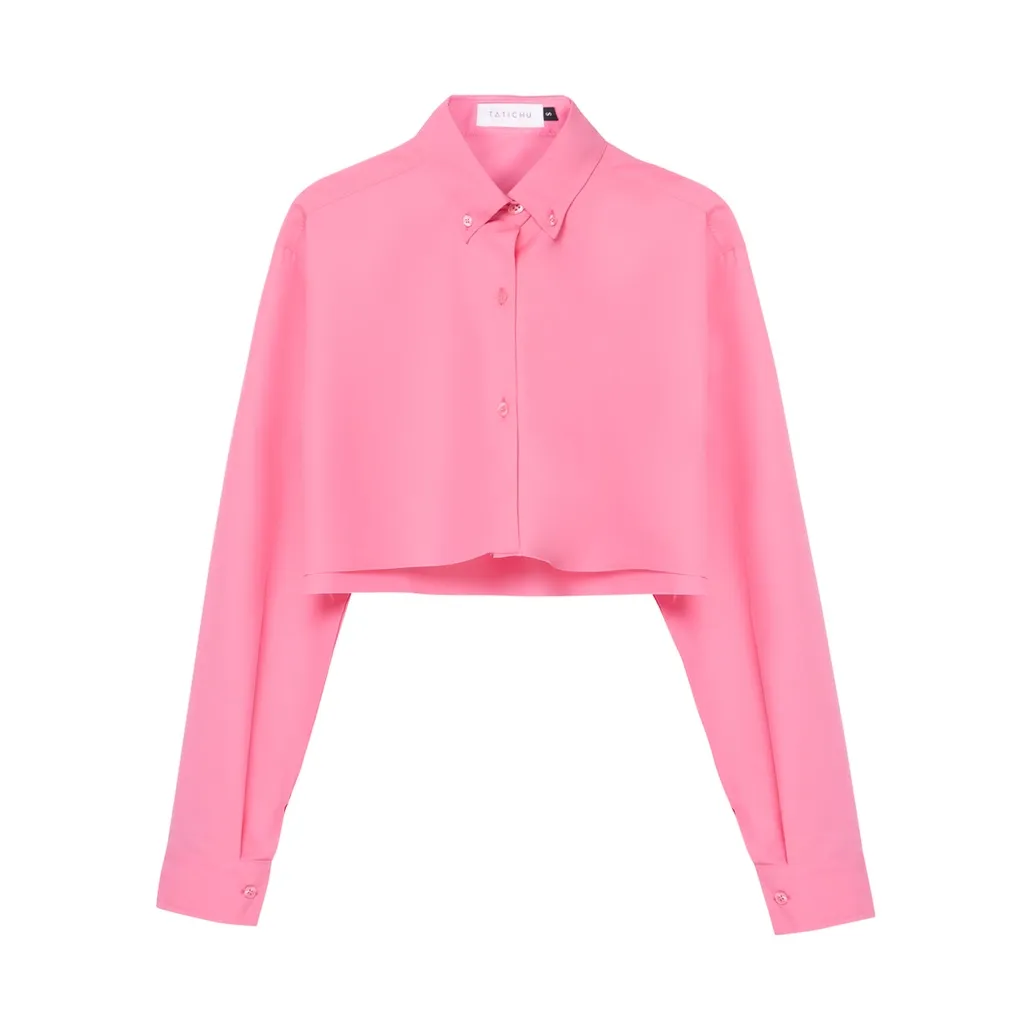 Ảnh TATICHU - Áo sơ mi kate croptop form rộng - Cropped Inspiration Shirt 1