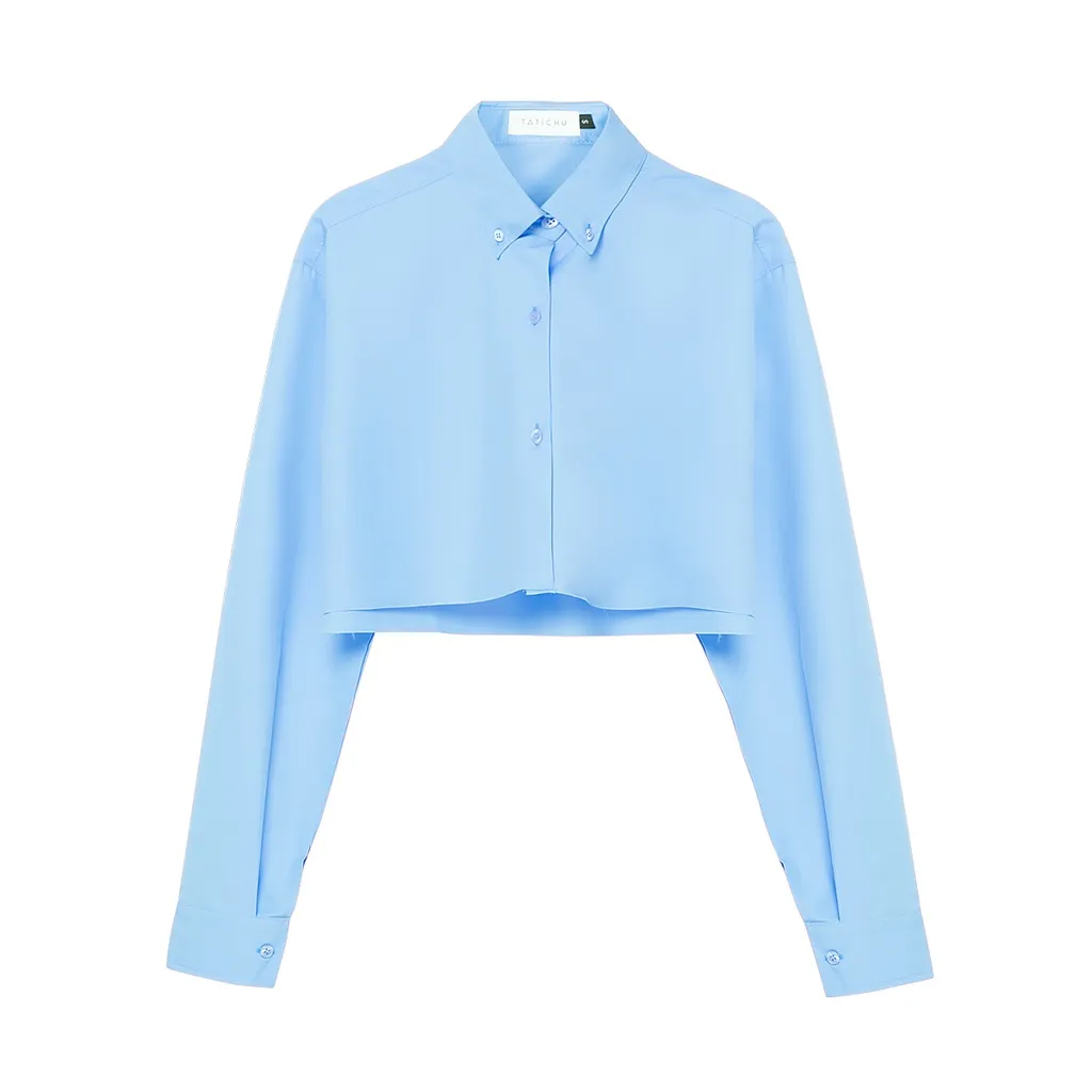 Ảnh TATICHU - Áo sơ mi kate croptop form rộng - Cropped Inspiration Shirt 2