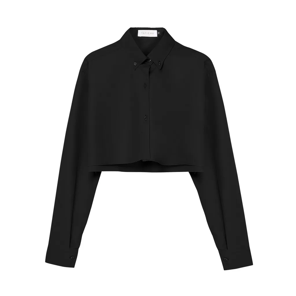 Ảnh TATICHU - Áo sơ mi kate croptop form rộng - Cropped Inspiration Shirt 4