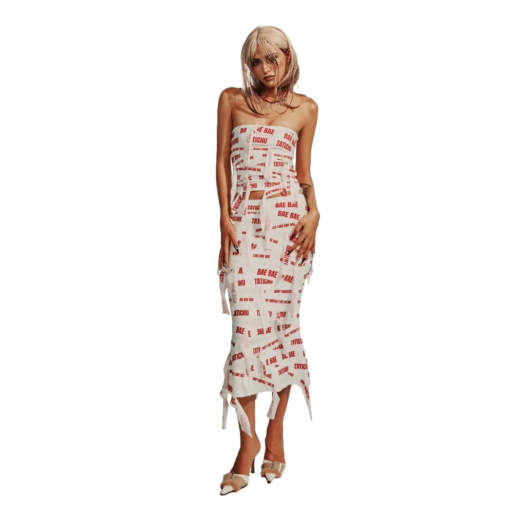 Ảnh TATICHU - BAE Printed Strapless Top - Áo Hở Vai In Họa Tiết BAE 3
