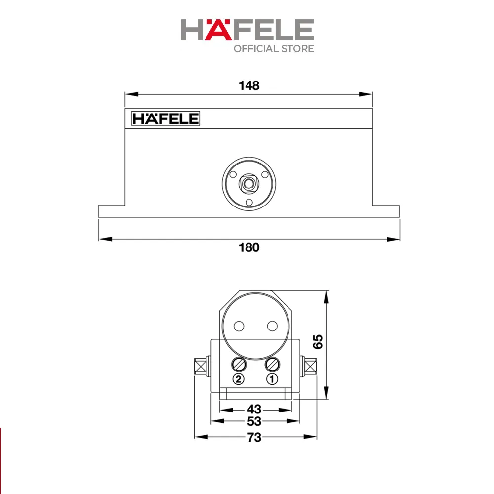 Ảnh Tay đẩy thủy lực, thiết bị đóng cửa tự động Hafele 499.30.002/499.30.003 3